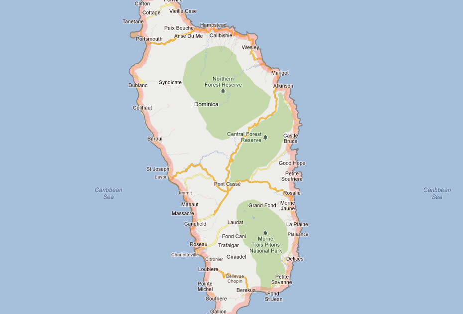 map of dominica